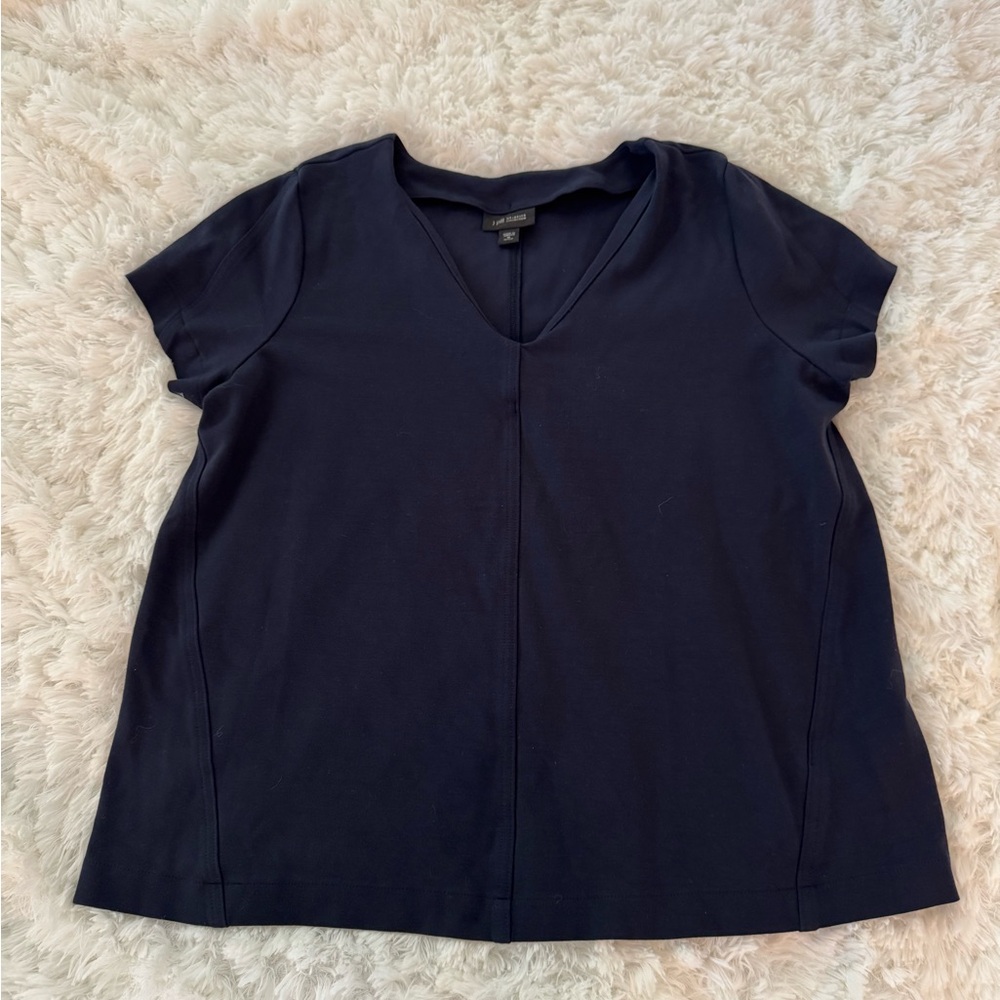 J. Jill Navy Blue Short Sleeve Tee